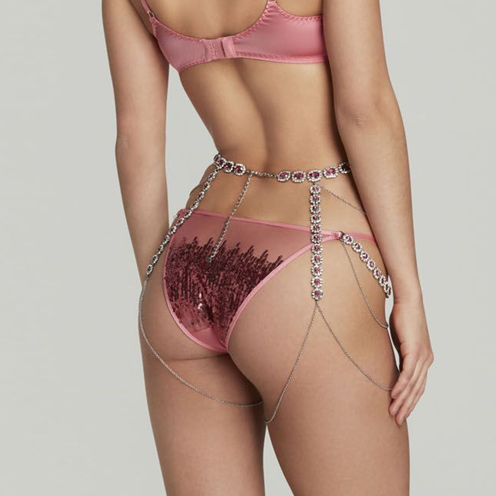 Stonefans Round Pink Thigh Cha - Body Jewelry Leg Chain のレビューと価格