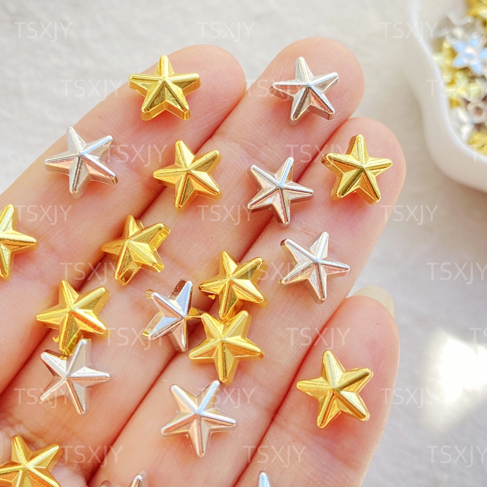 50pcs New Cute  Resin Mini Gol - Star Flat Back のレビューと価格