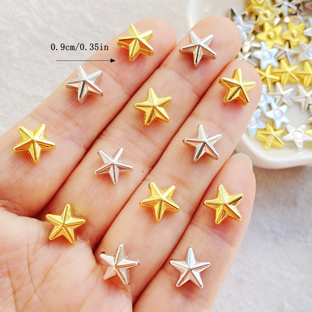 50pcs New Cute  Resin Mini Gol - Star Flat Back のレビューと価格