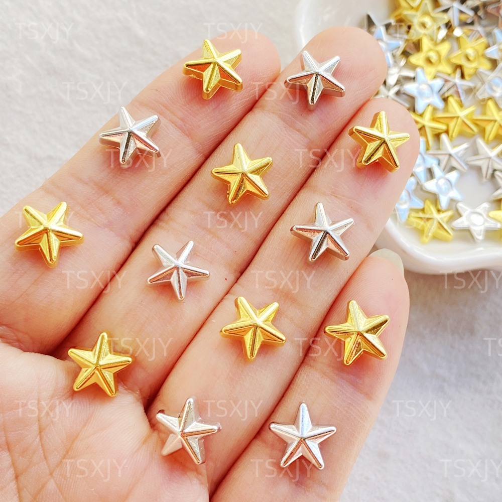 50pcs New Cute  Resin Mini Gol - Star Flat Back のレビューと価格