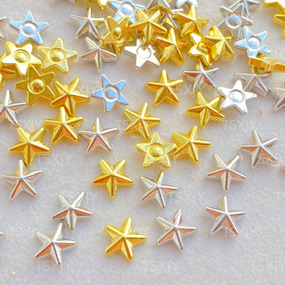 50pcs New Cute  Resin Mini Gol - Star Flat Back のレビューと価格