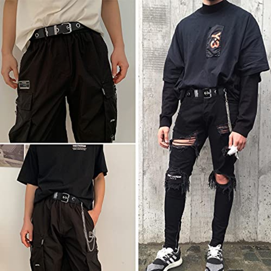 FIORETTO Grommet Leather Belt  - Body Jewelry For Men のレビューと価格