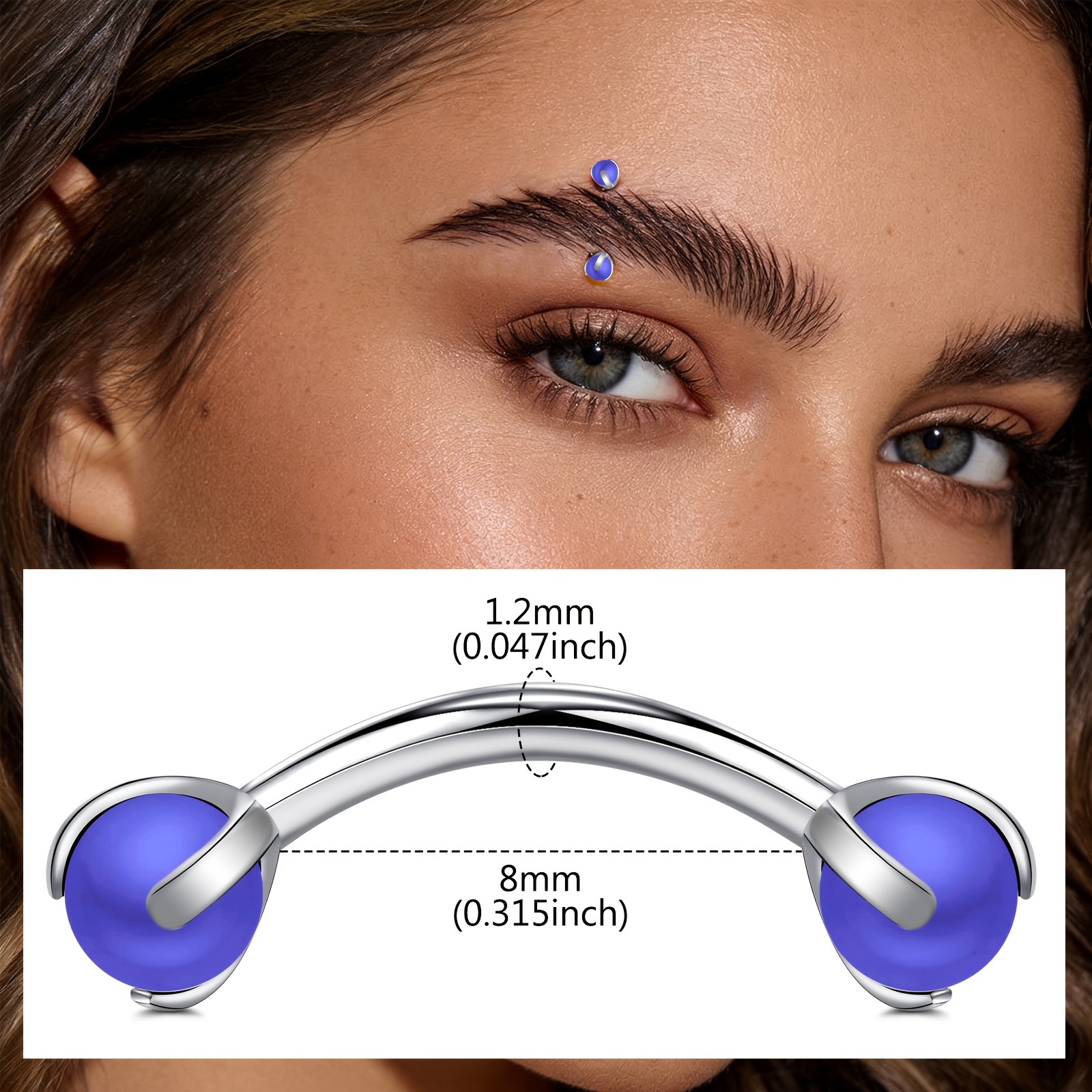 Curved Barbell with Faux Pearl - Body Jewelry Measurements のレビューと価格