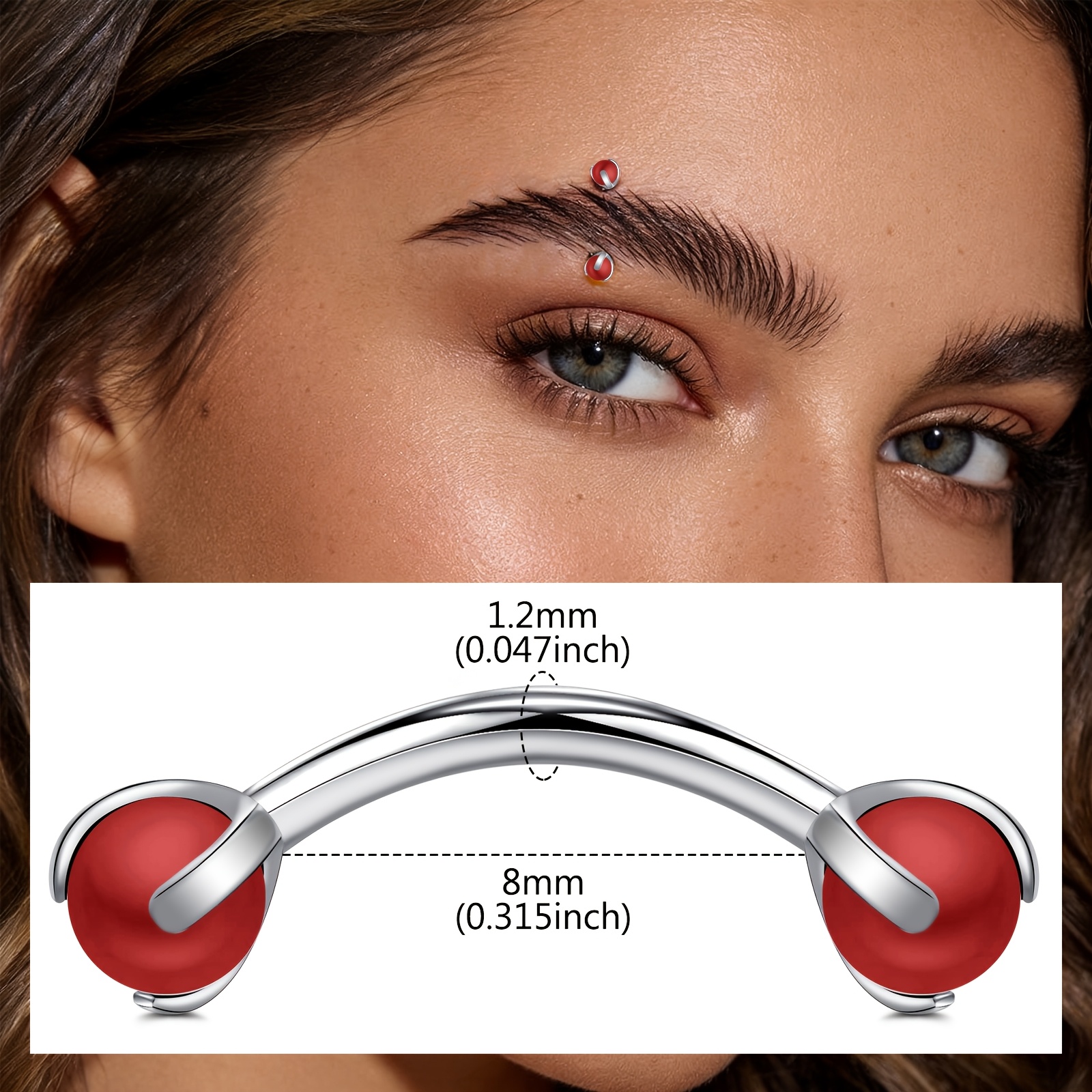 Curved Barbell with Faux Pearl - Body Jewelry Measurements のレビューと価格
